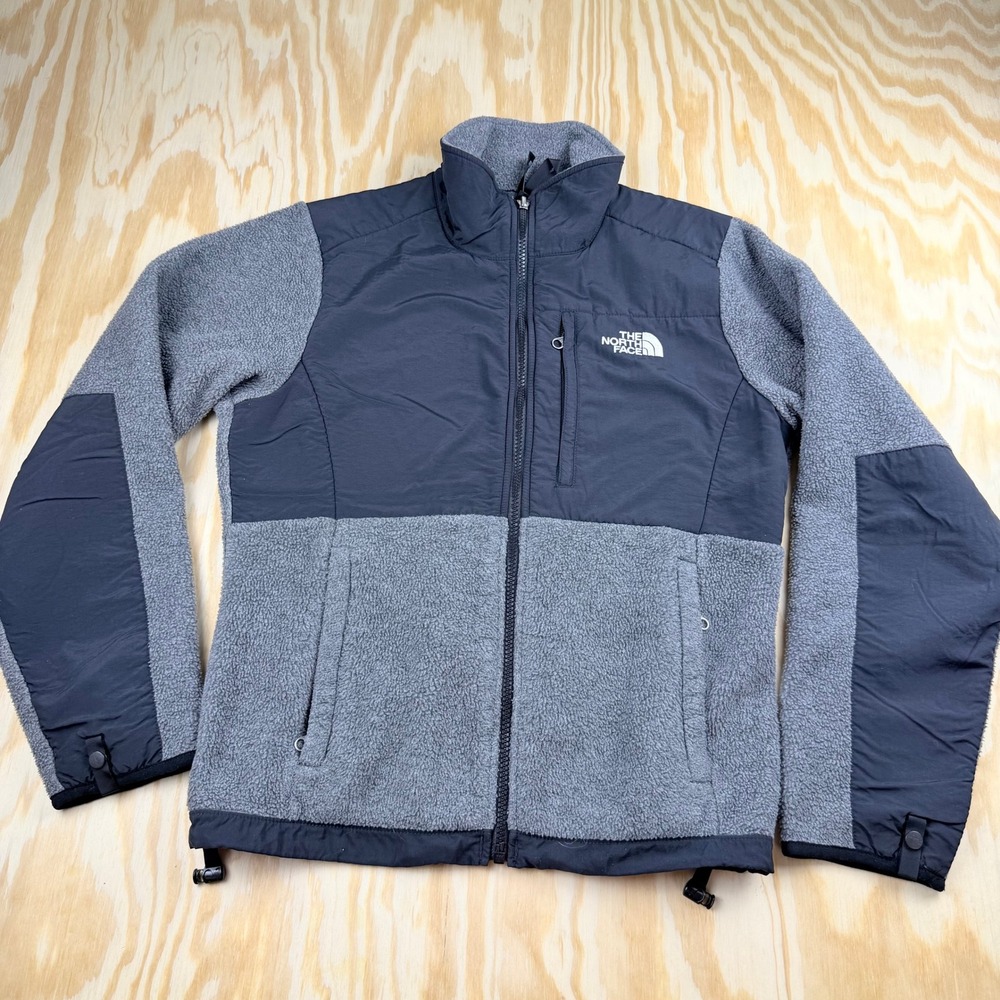 The North Face Denali Polartec Fleece Jacket Grey Black Womens Small Full Zip